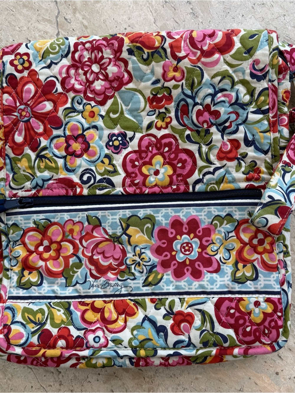 Vera Bradley Hope Garden Pattern Crossbody Bag - Pink, Green, Blue